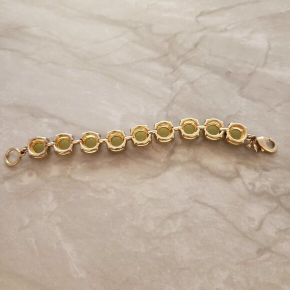 ✨ J.Crew Green Rhinestones Crystals Dot Statement Bracelet ✨ - Picture 6 of 10